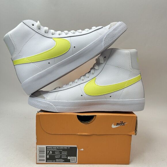 Nike Shoes Blazer Mid '77 WMNS “White Lemon Venom” 2024 - Picture 3 of 5
